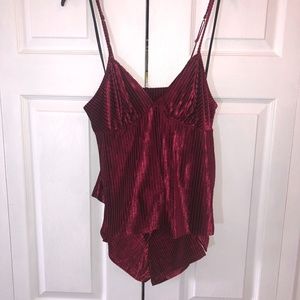 INC Ribbed Velvet Tank Top & Pajama Short Set